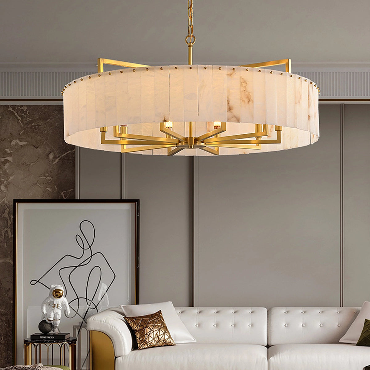 Alabaster Round Chandelier