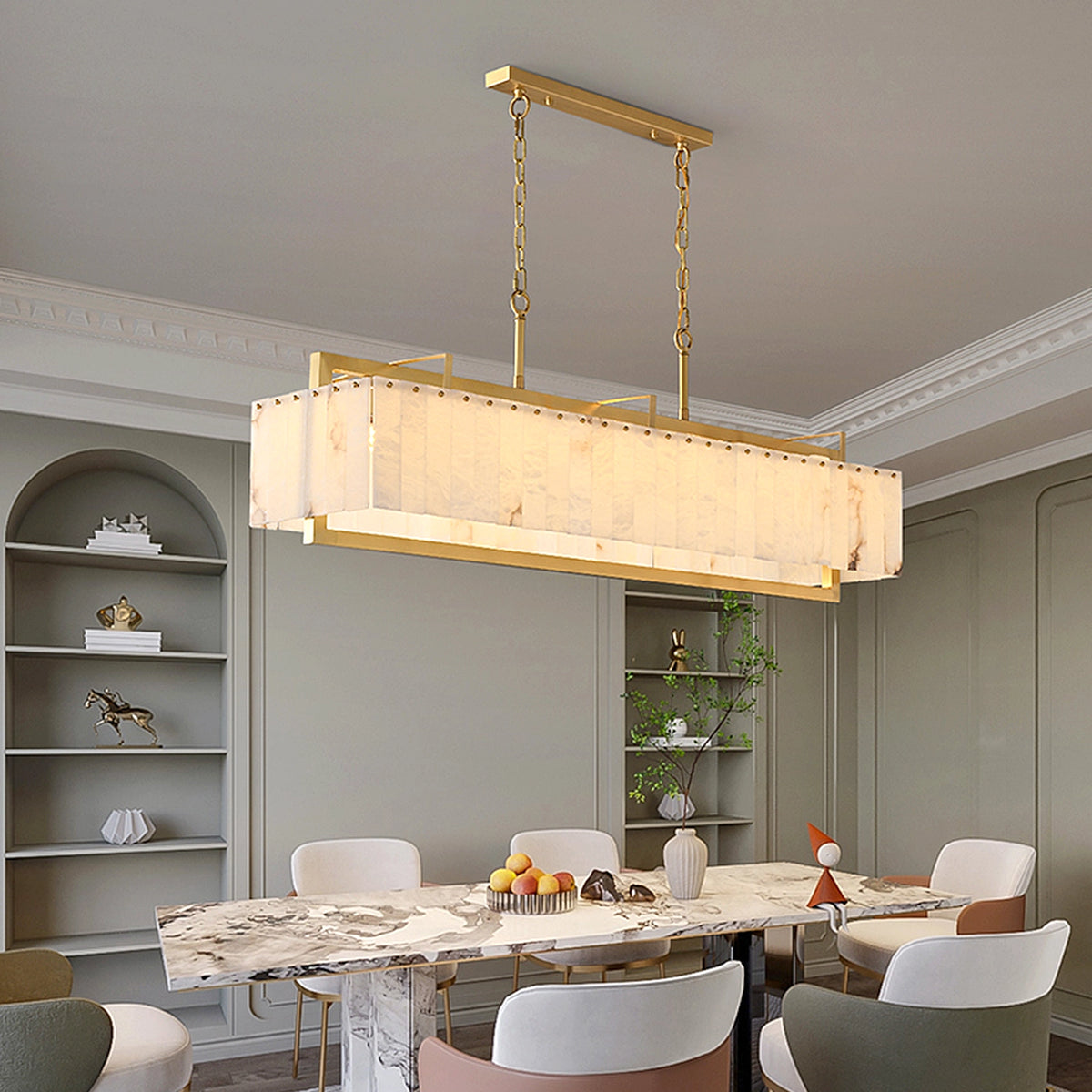 Alabaster Round Chandelier