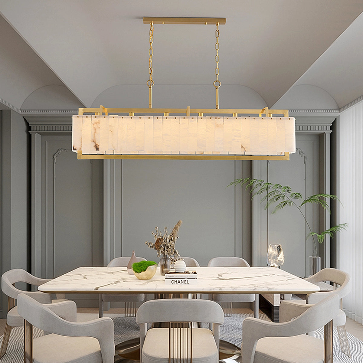 Alabaster Round Chandelier