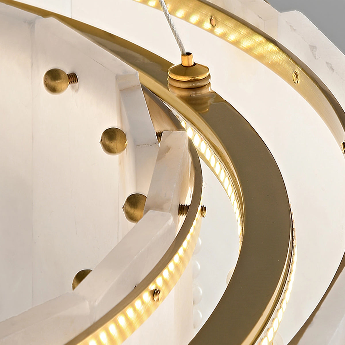 Alabaster & Crystal Dining Room Chandelier