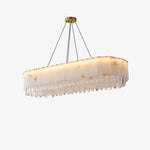 Alabaster & Crystal Dining Room Chandelier