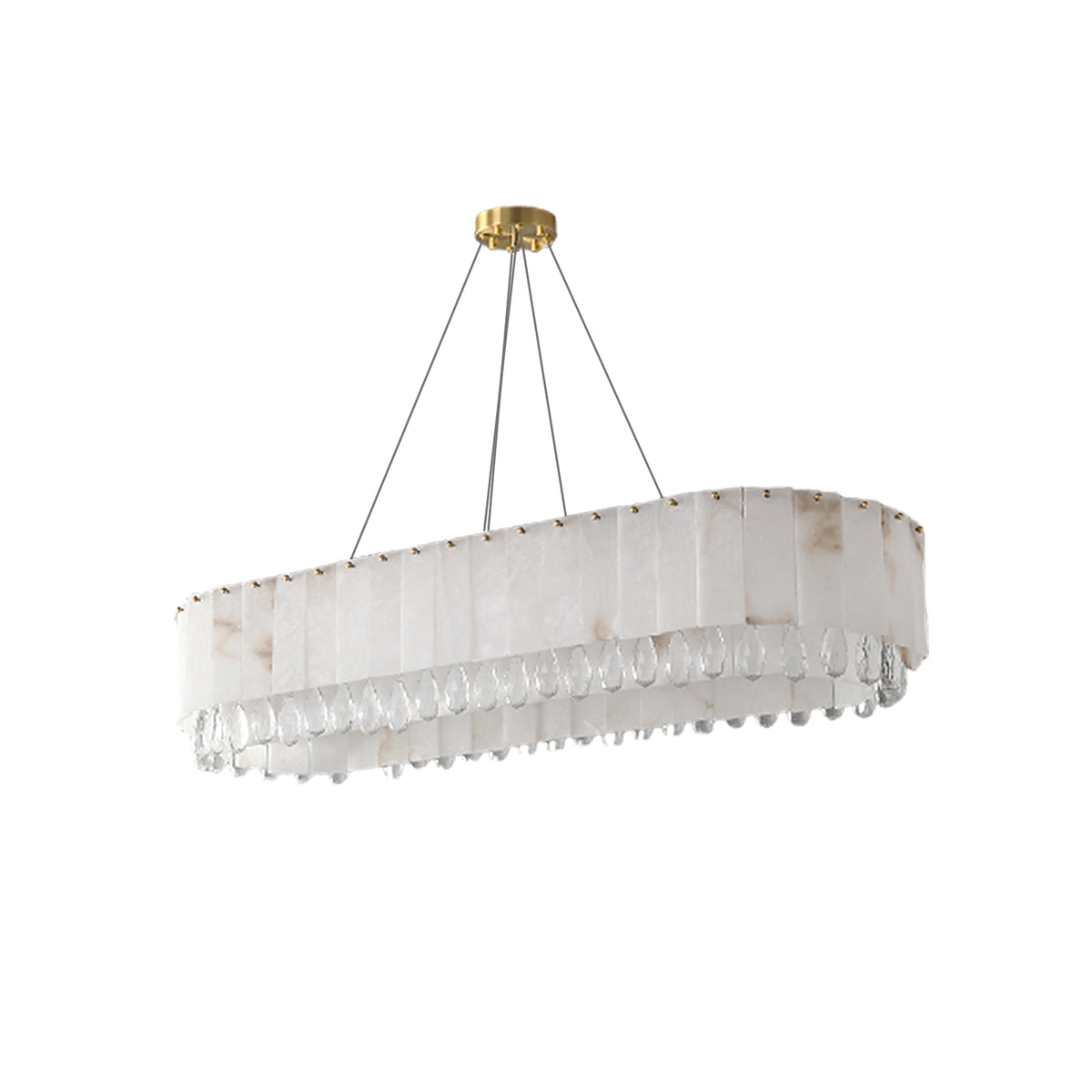 Alabaster & Crystal Dining Room Chandelier