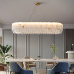 Alabaster & Crystal Dining Room Chandelier