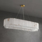Alabaster & Crystal Dining Room Chandelier