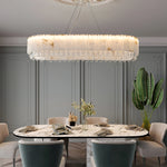 Alabaster & Crystal Dining Room Chandelier