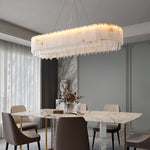 Alabaster & Crystal Dining Room Chandelier