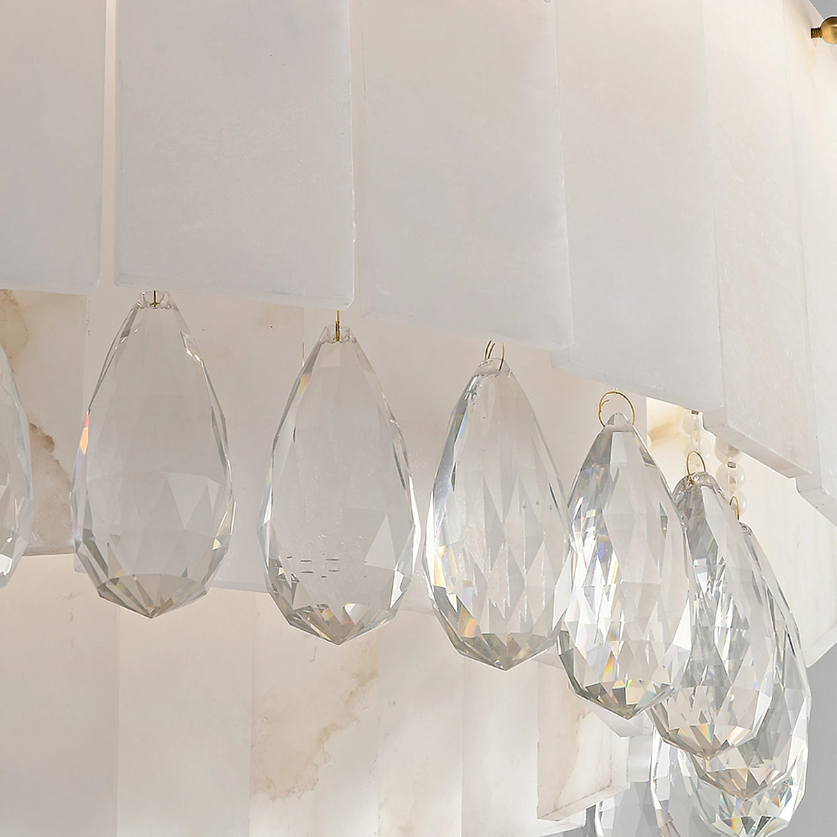 Alabaster & Crystal Dining Room Chandelier