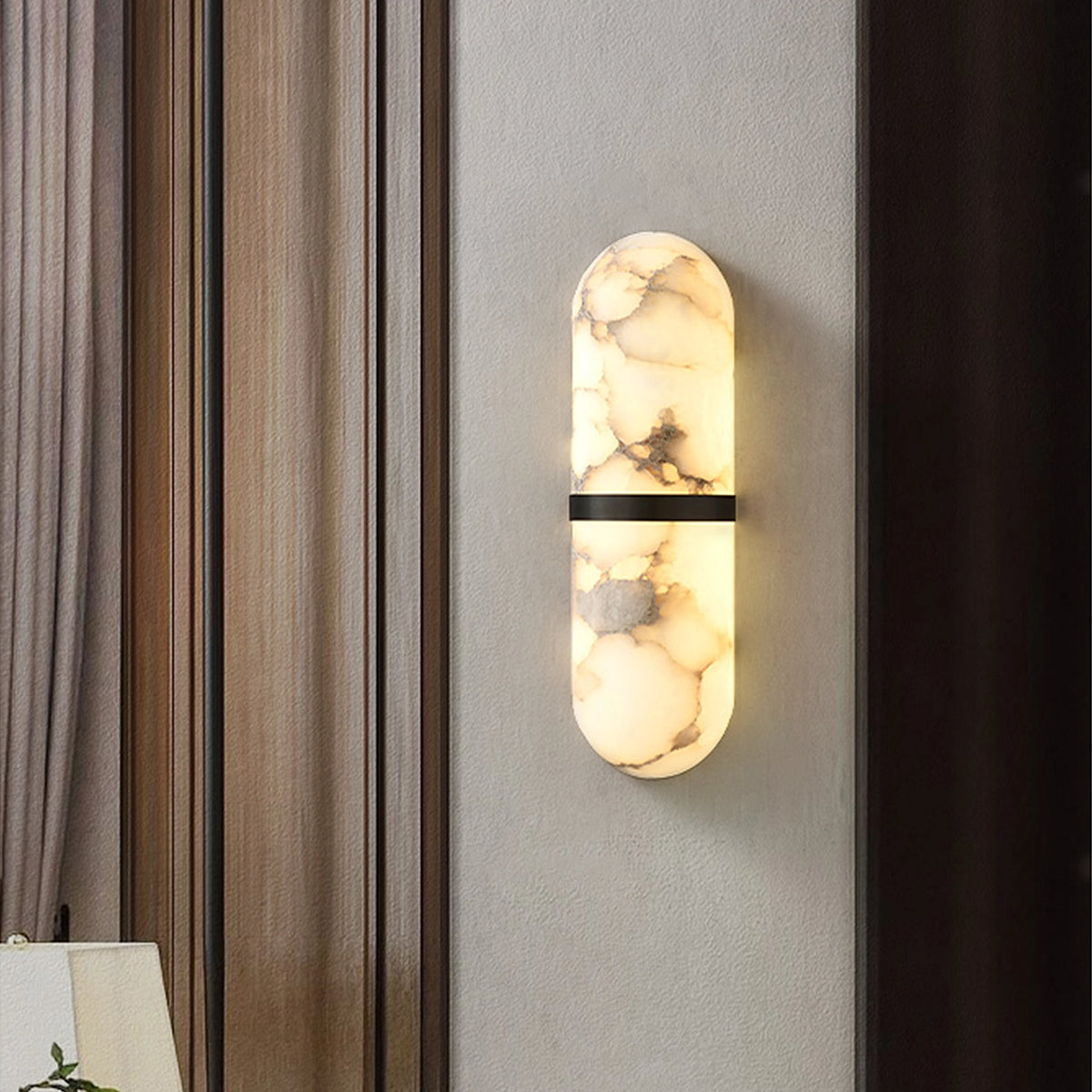 Marmo Alabaster Brass Wall Lamp