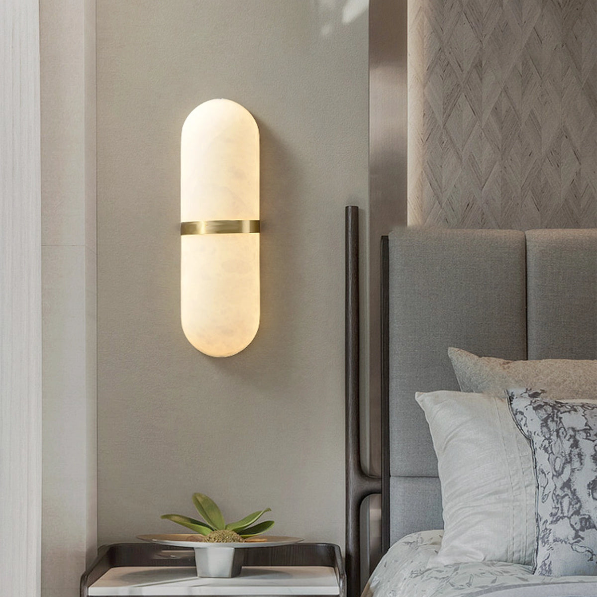 Marmo Alabaster Brass Wall Lamp