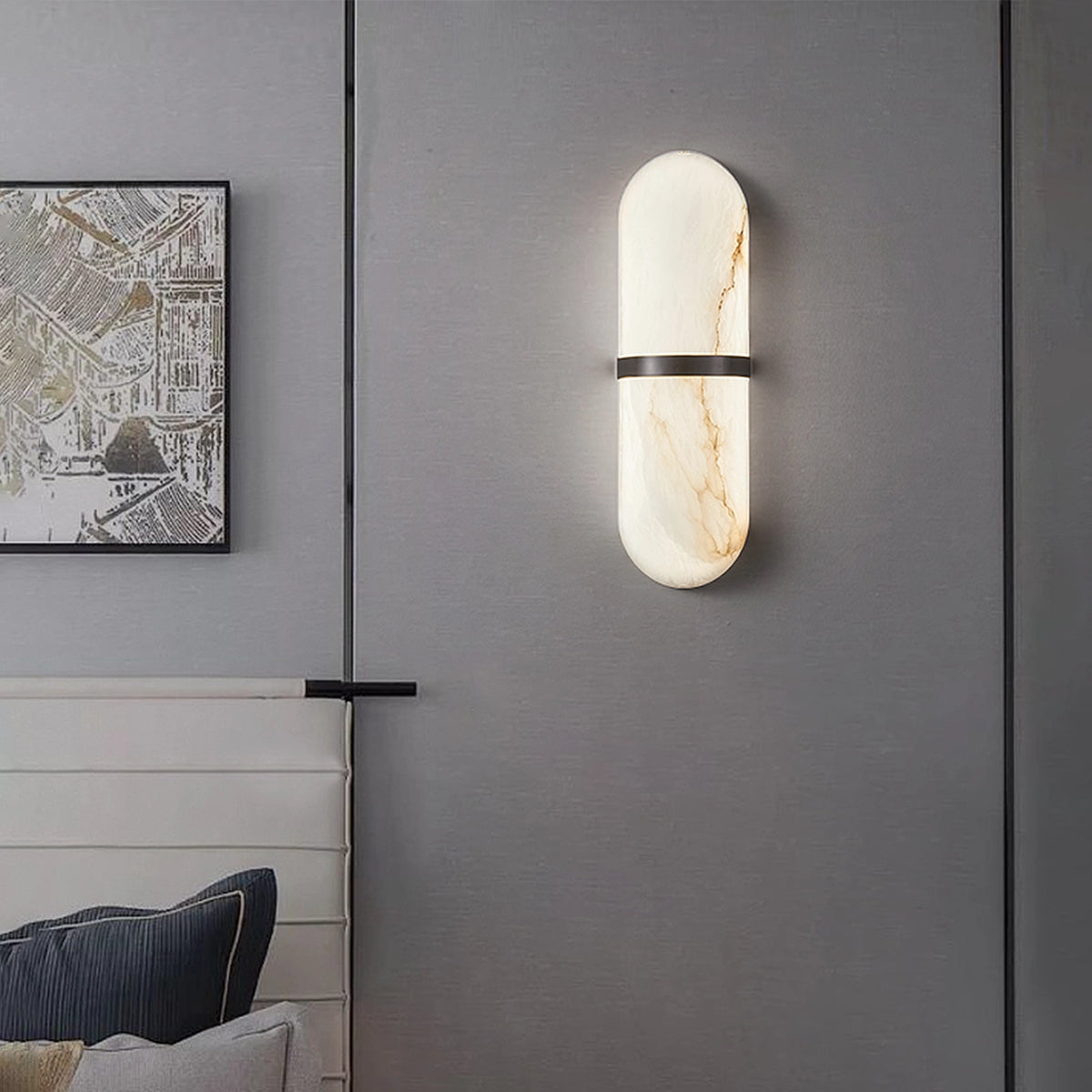 Marmo Alabaster Brass Wall Lamp