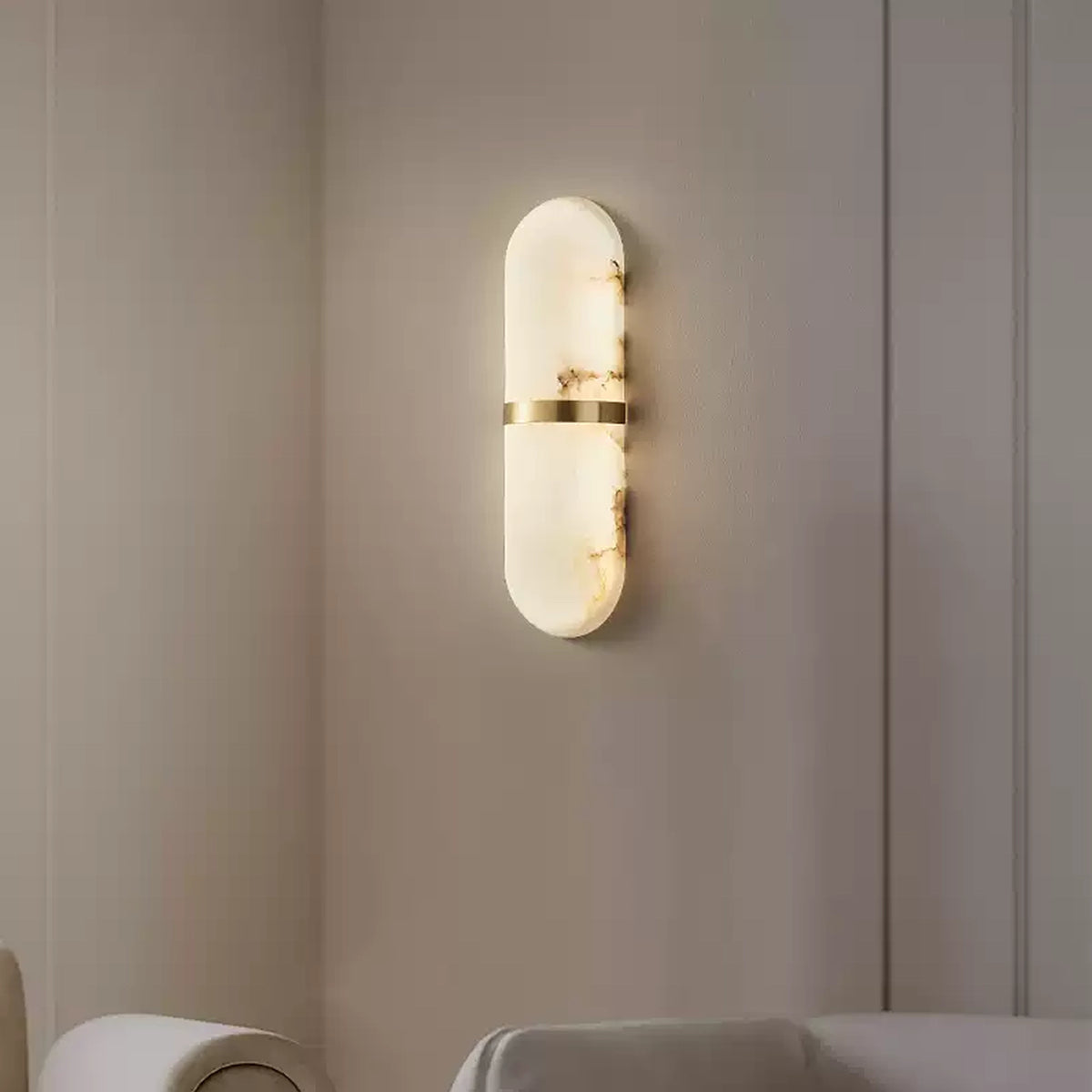 Marmo Alabaster Brass Wall Lamp