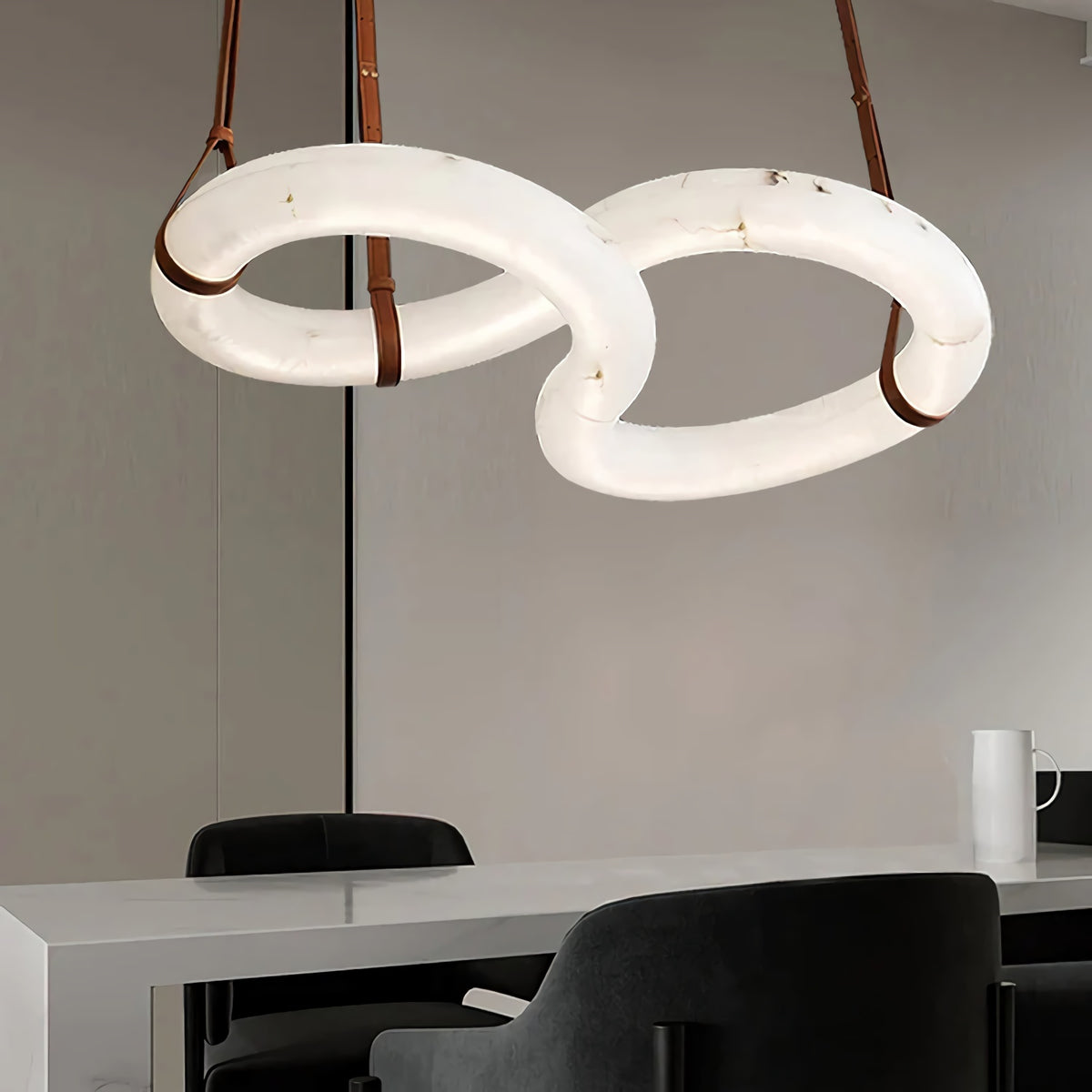 Mobius Ring Alabaster Chandelier