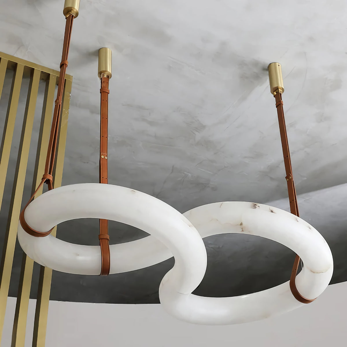 Mobius Ring Alabaster Chandelier