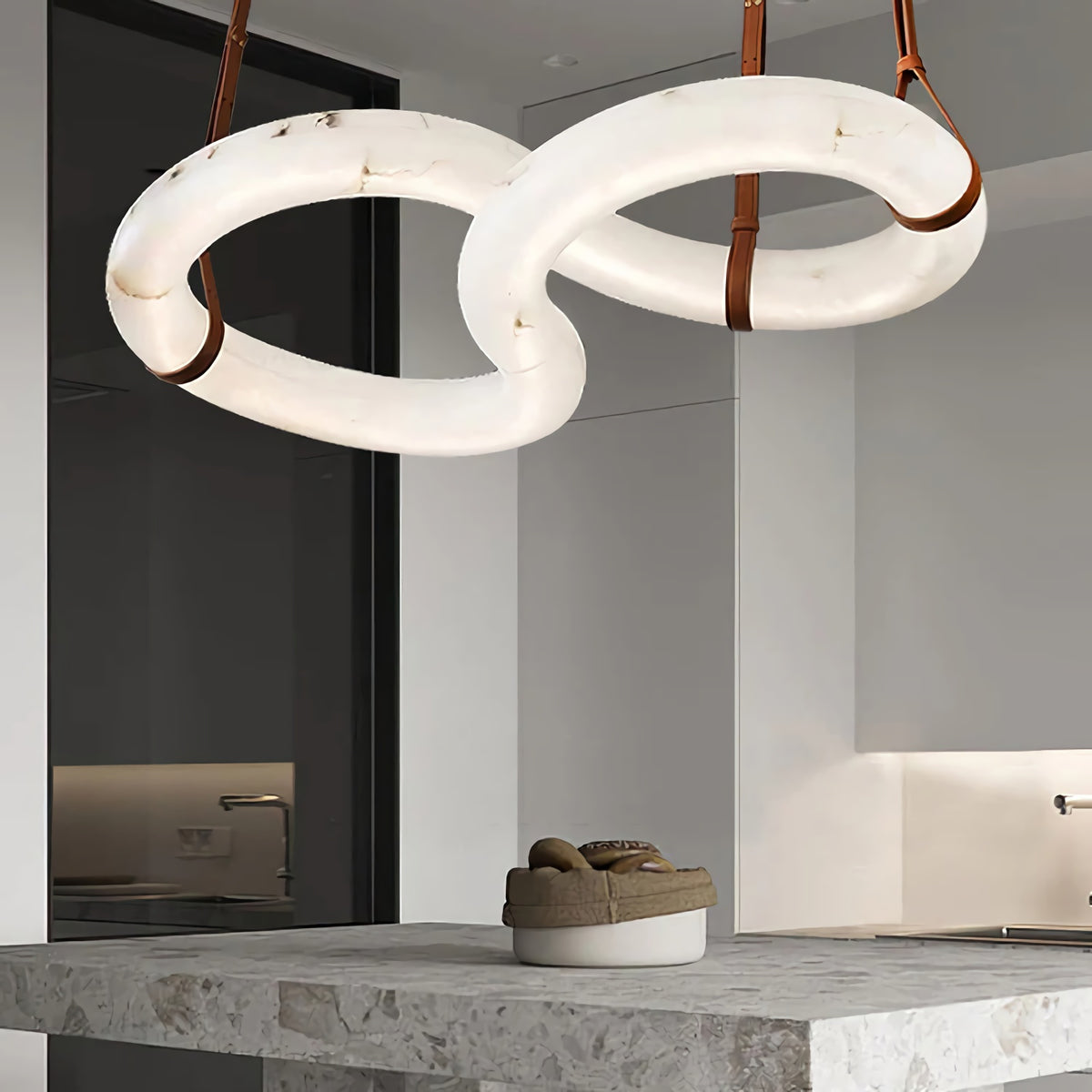 Mobius Ring Alabaster Chandelier