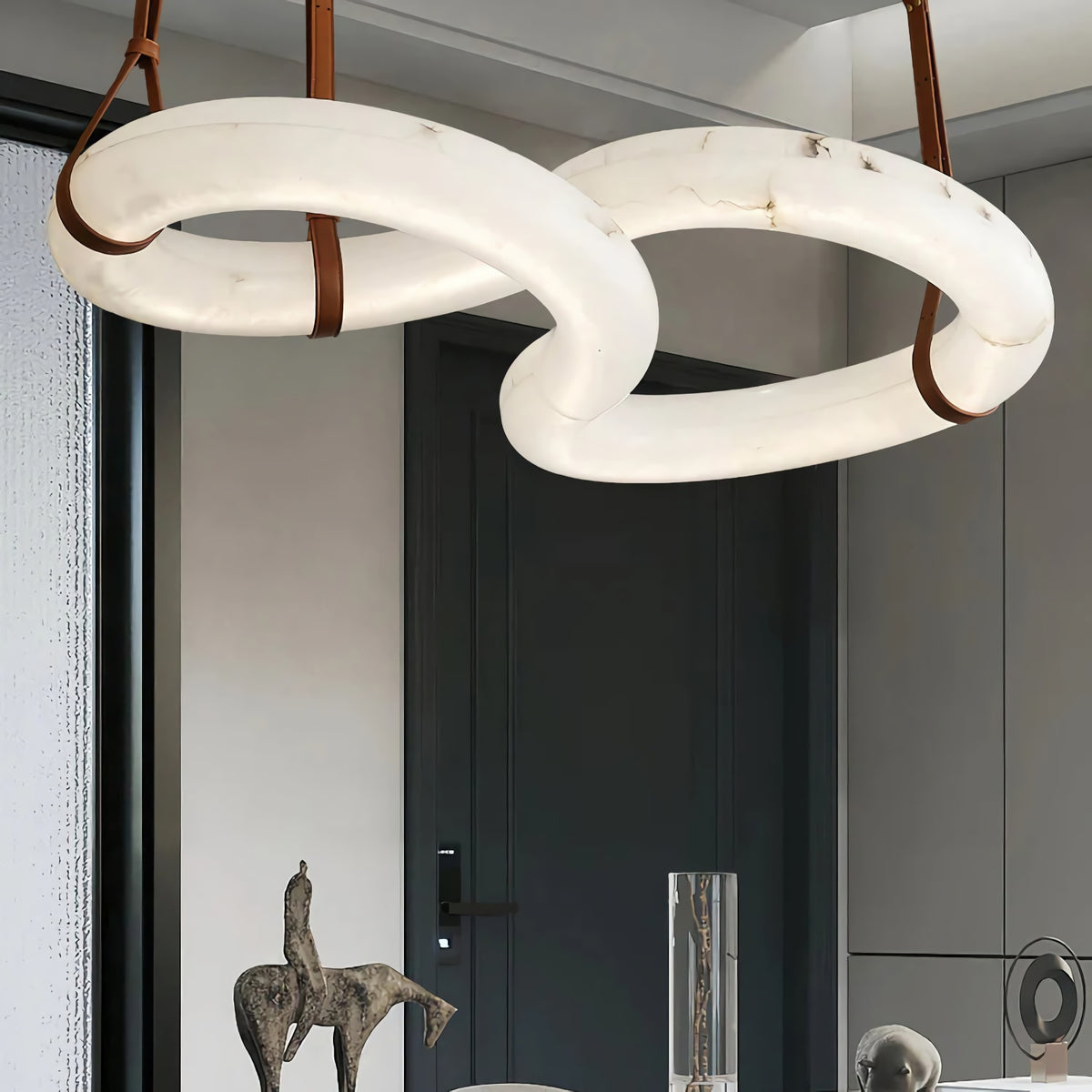 Mobius Ring Alabaster Chandelier