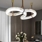 Mobius Ring Alabaster Chandelier