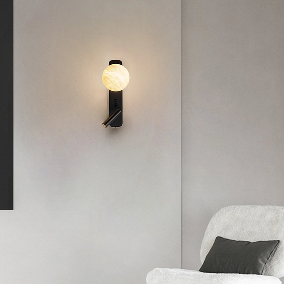 Modern Alabaster Ball Wall Lamp