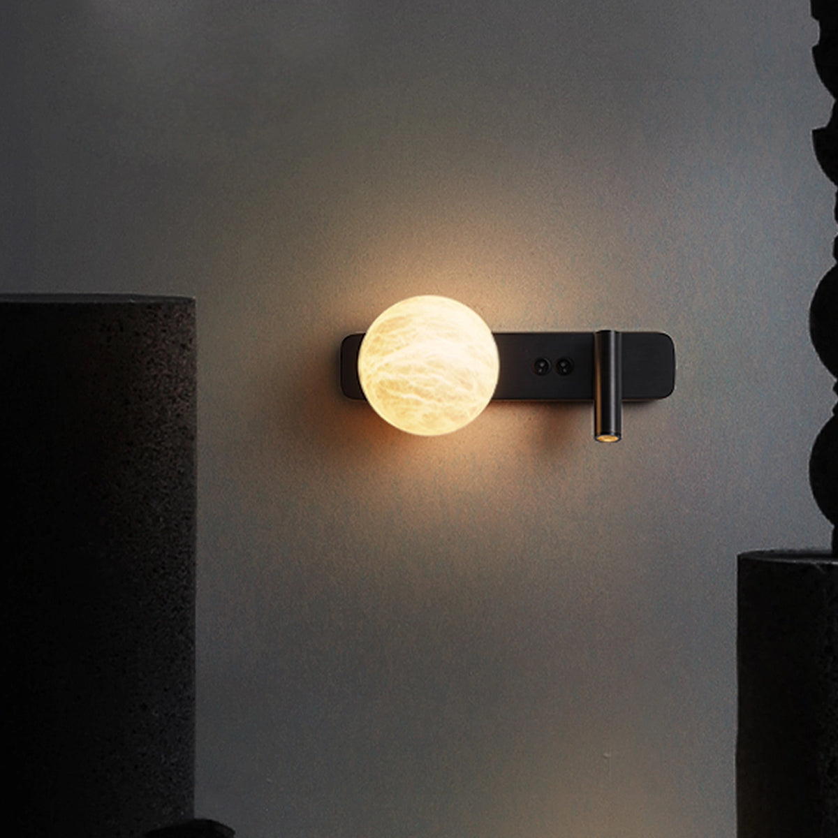 Modern Alabaster Ball Wall Lamp