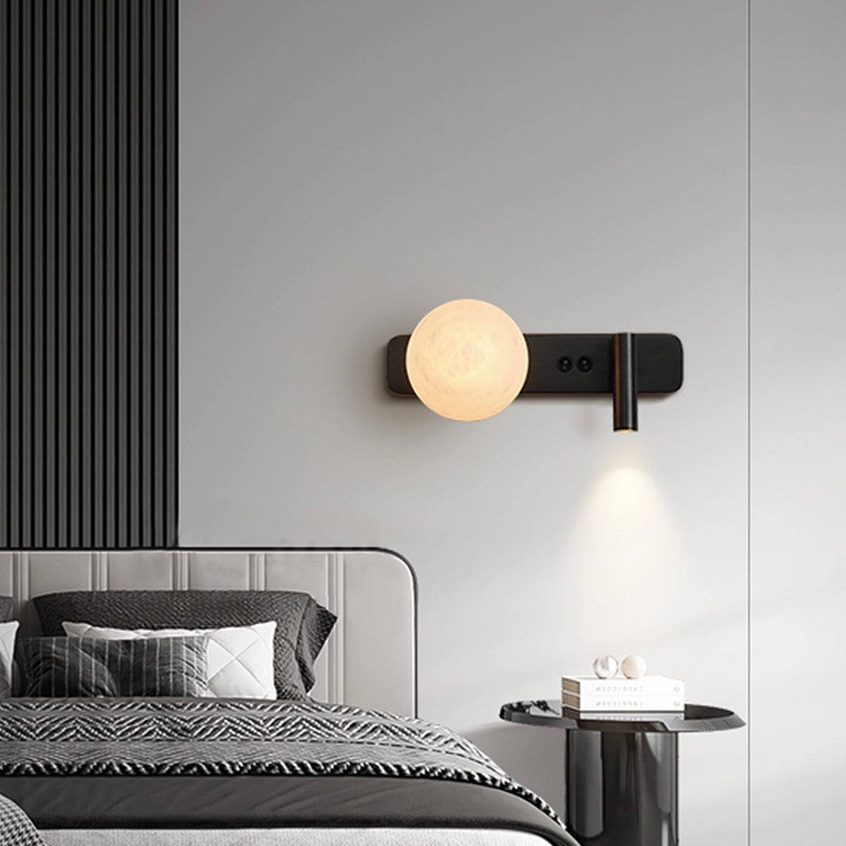 Modern Alabaster Ball Wall Lamp