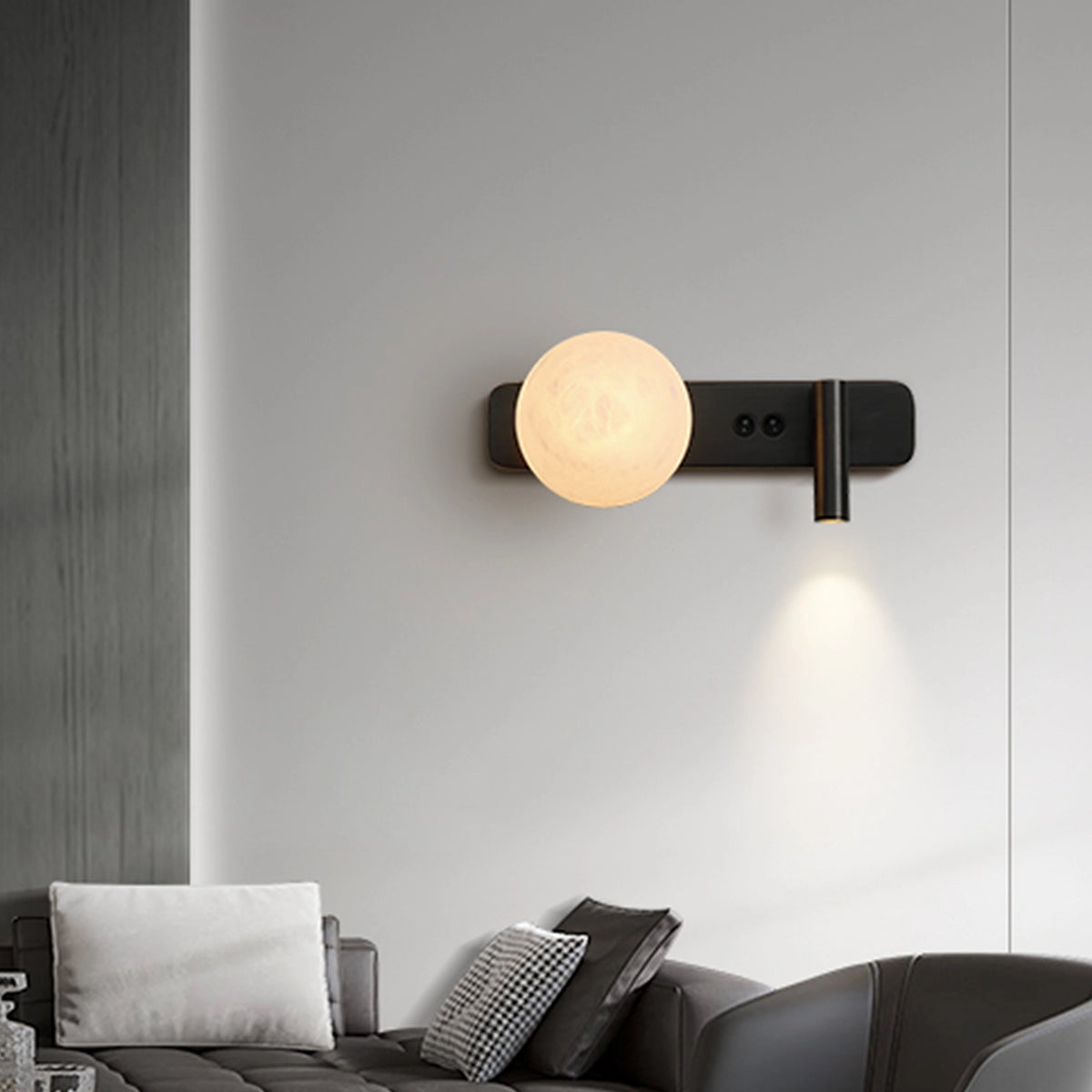 Modern Alabaster Ball Wall Lamp