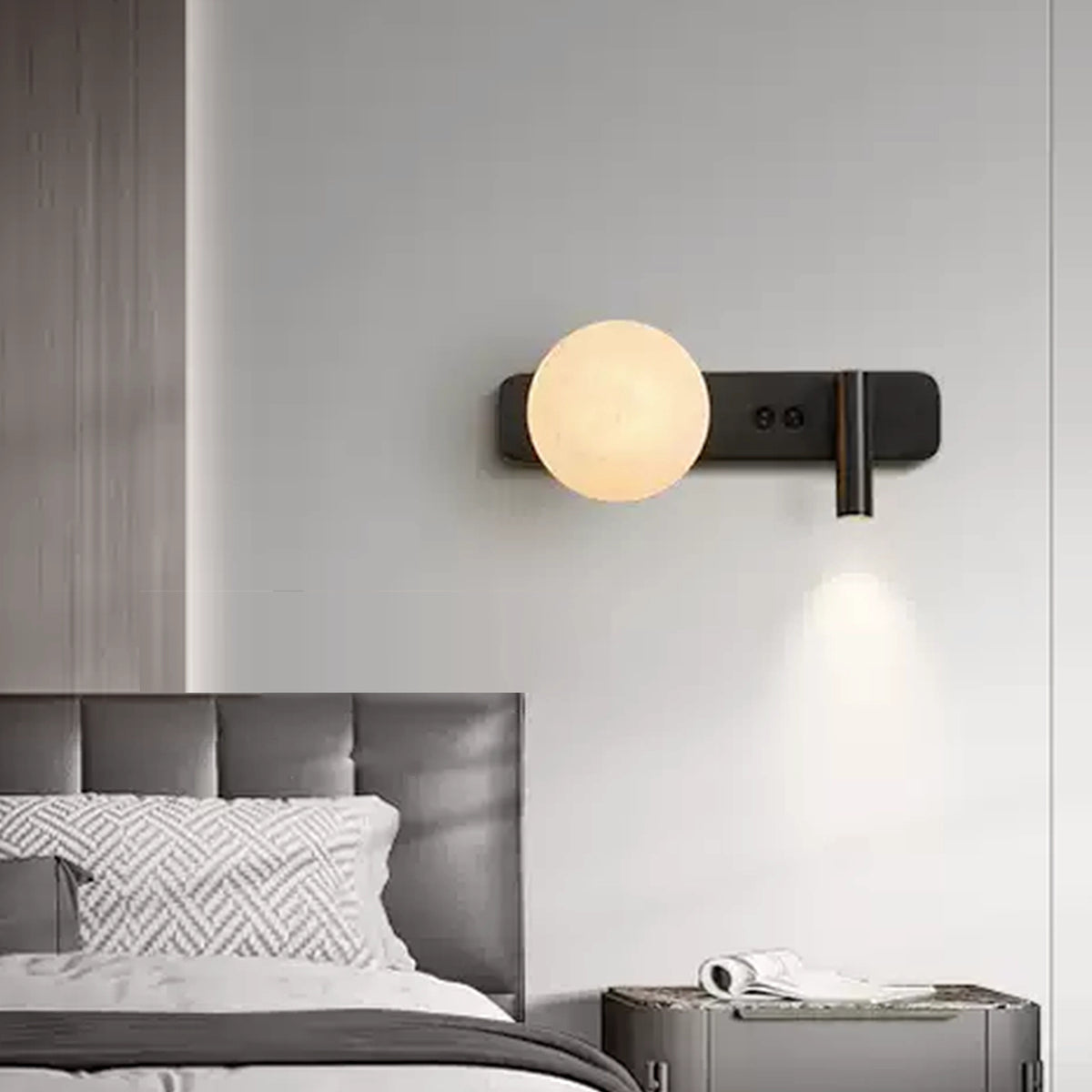 Modern Alabaster Ball Wall Lamp