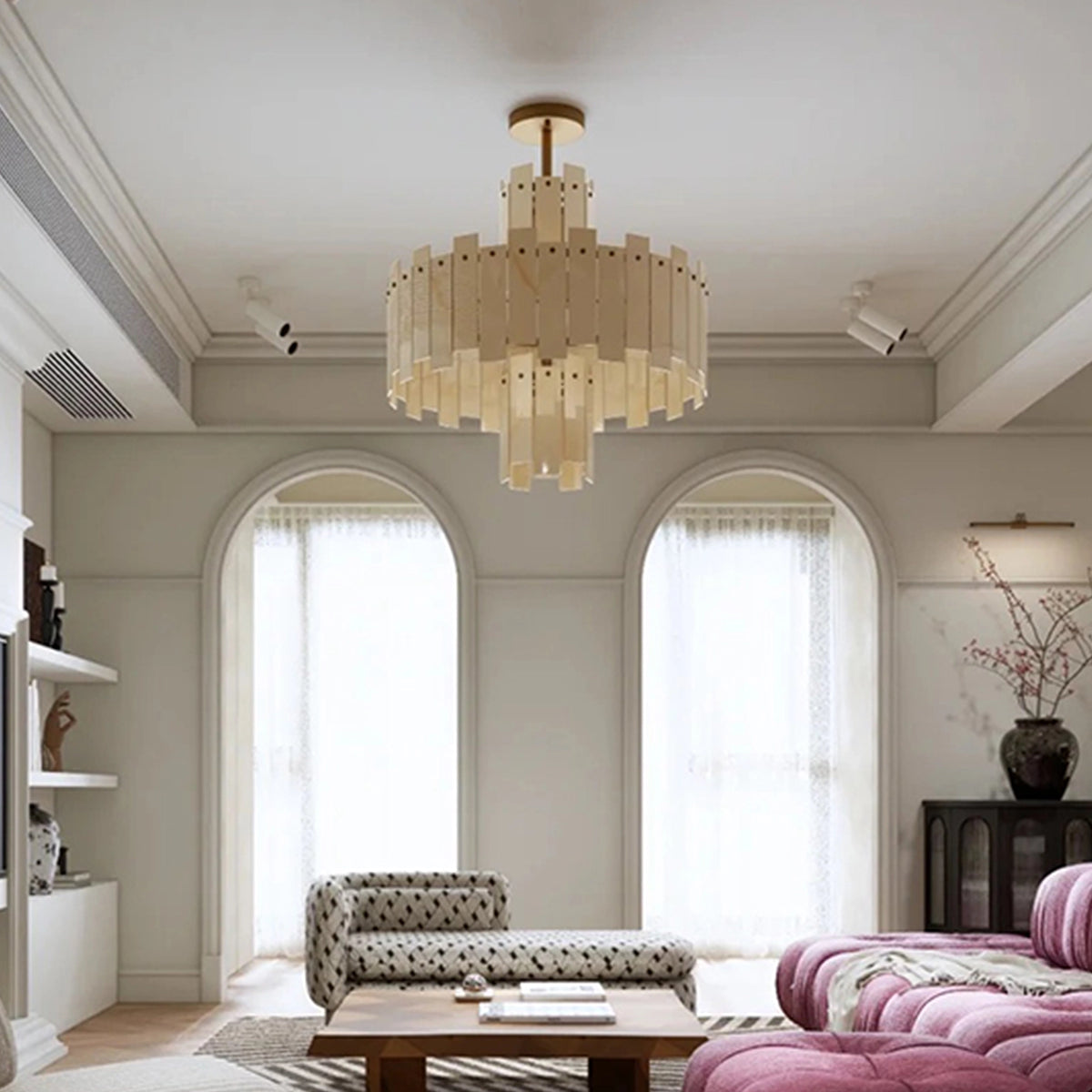 Modern AlabasterRegina Round Chandelier