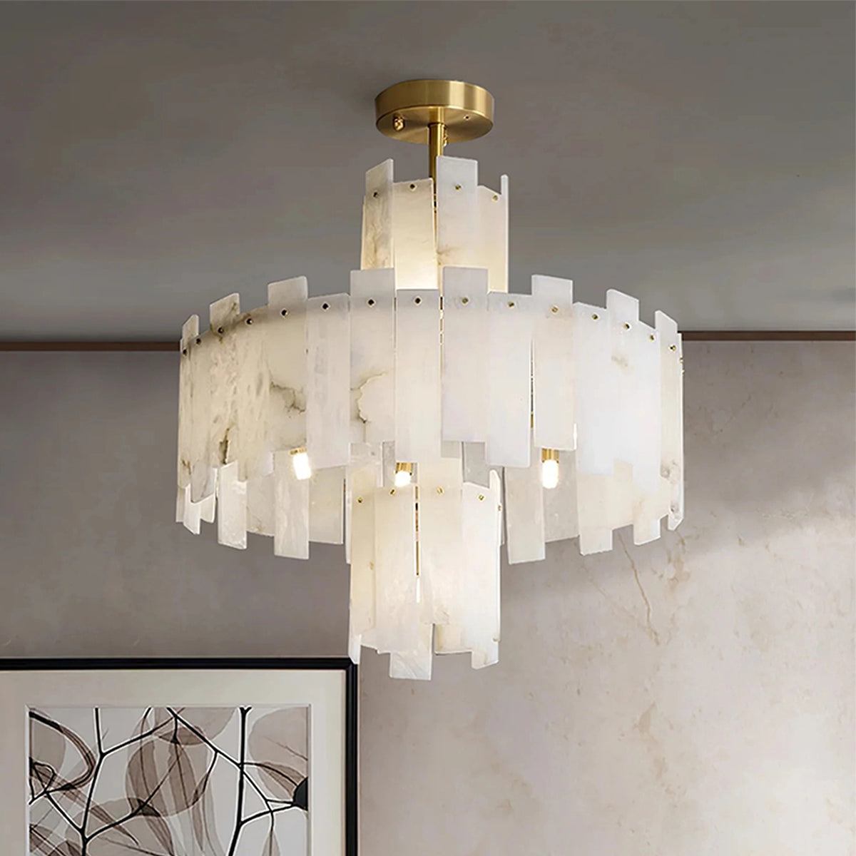 Modern AlabasterRegina Round Chandelier