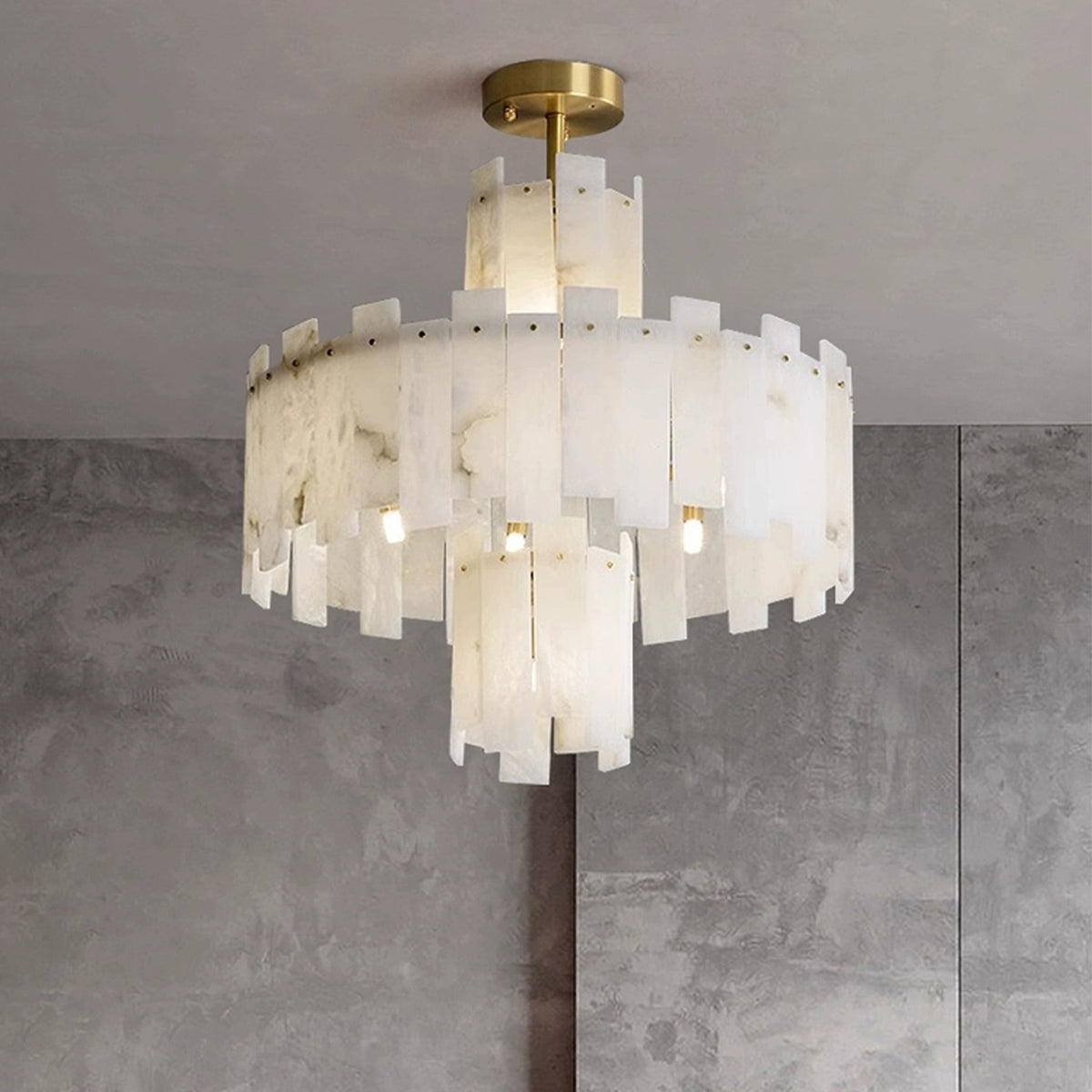 Modern AlabasterRegina Round Chandelier