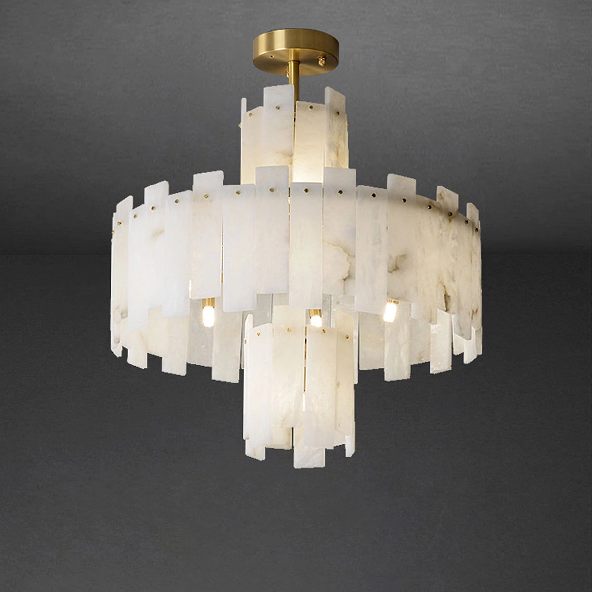 Modern AlabasterRegina Round Chandelier