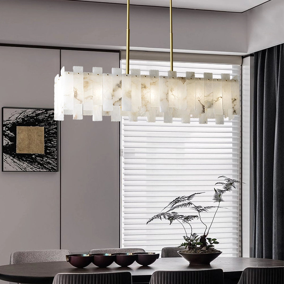 Modern AlabasterRegina Round Chandelier