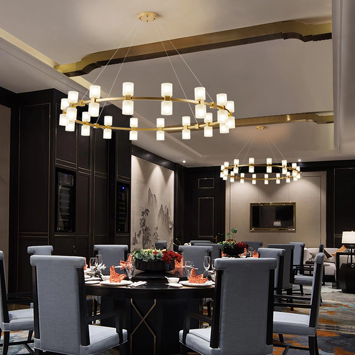 Modern GlassRound Chandelier