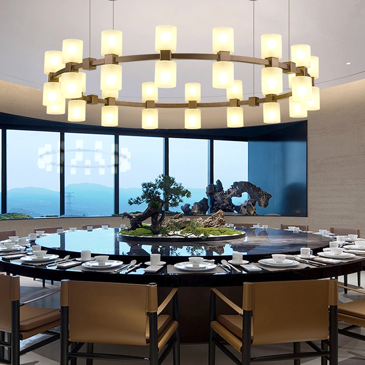 Modern GlassRound Chandelier