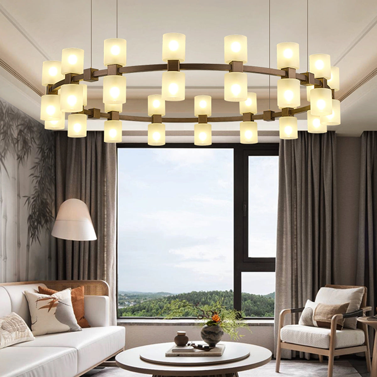 Modern GlassRound Chandelier