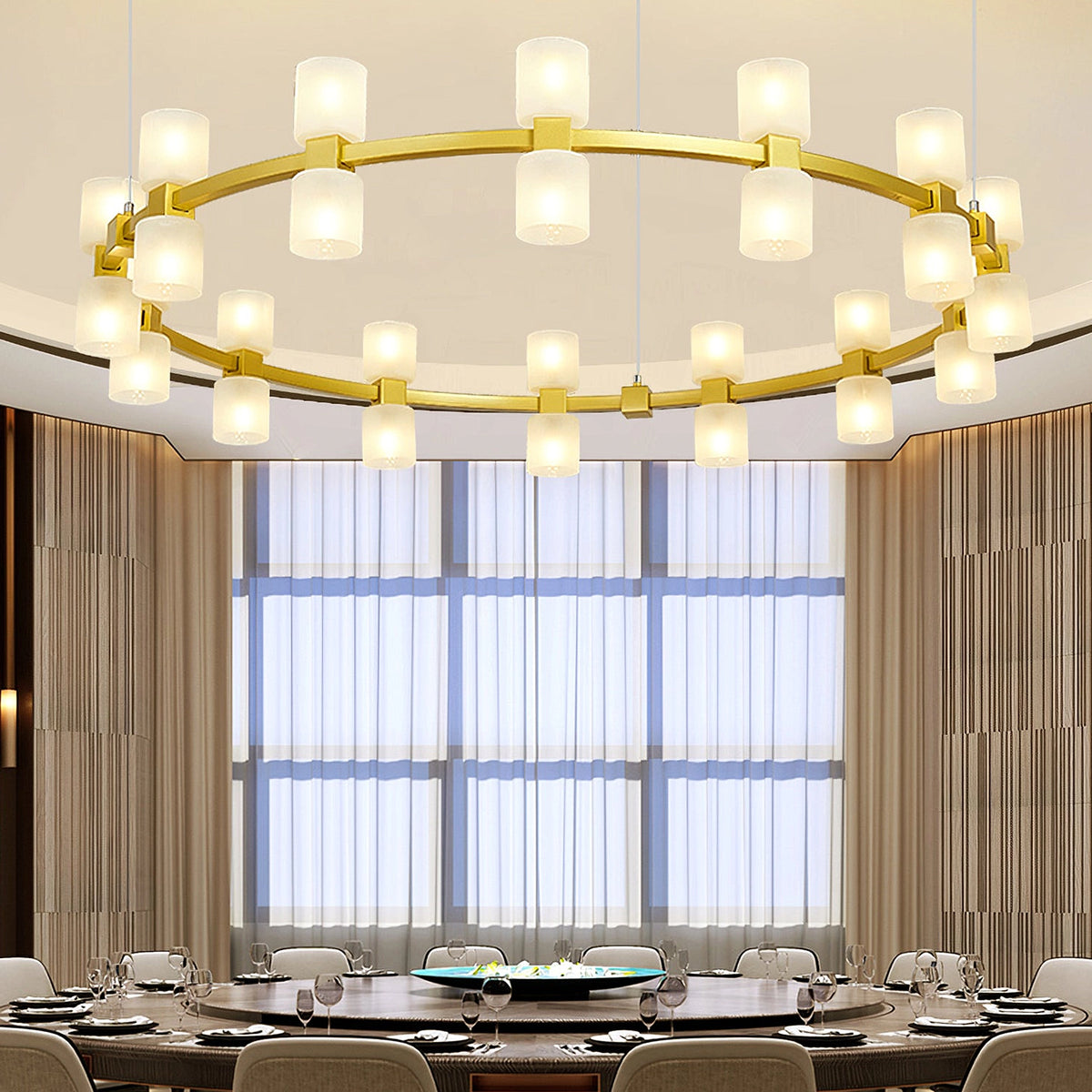 Modern GlassRound Chandelier