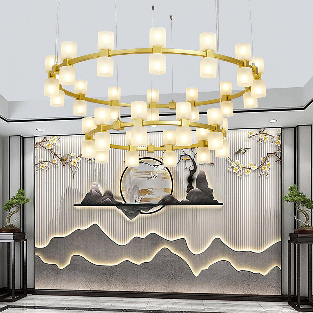 Modern GlassRound Chandelier