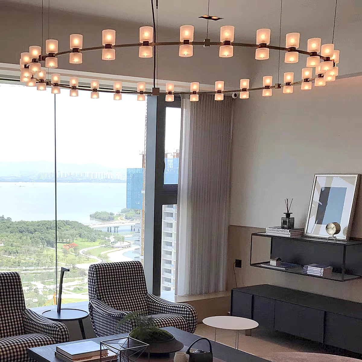 Modern GlassRound Chandelier