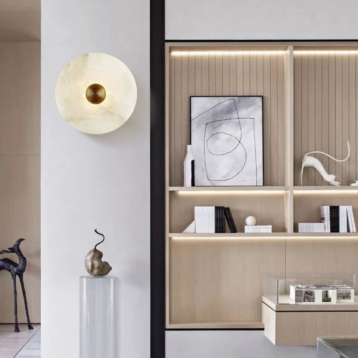 Modern Alabaster Round Wall Lamp