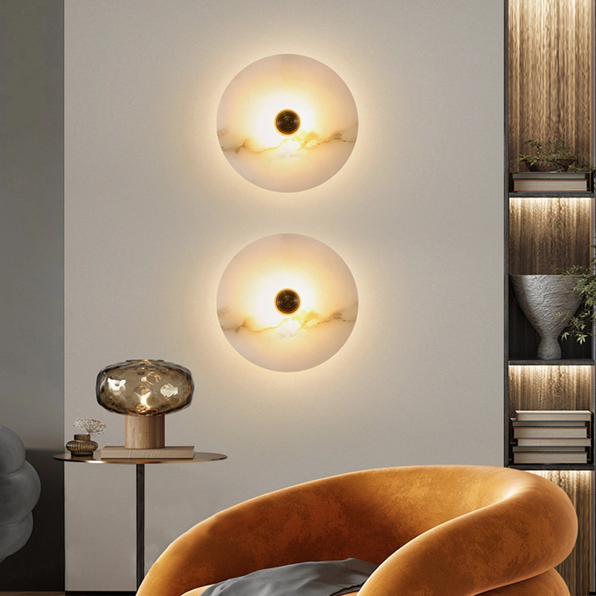 Modern Alabaster Round Wall Lamp
