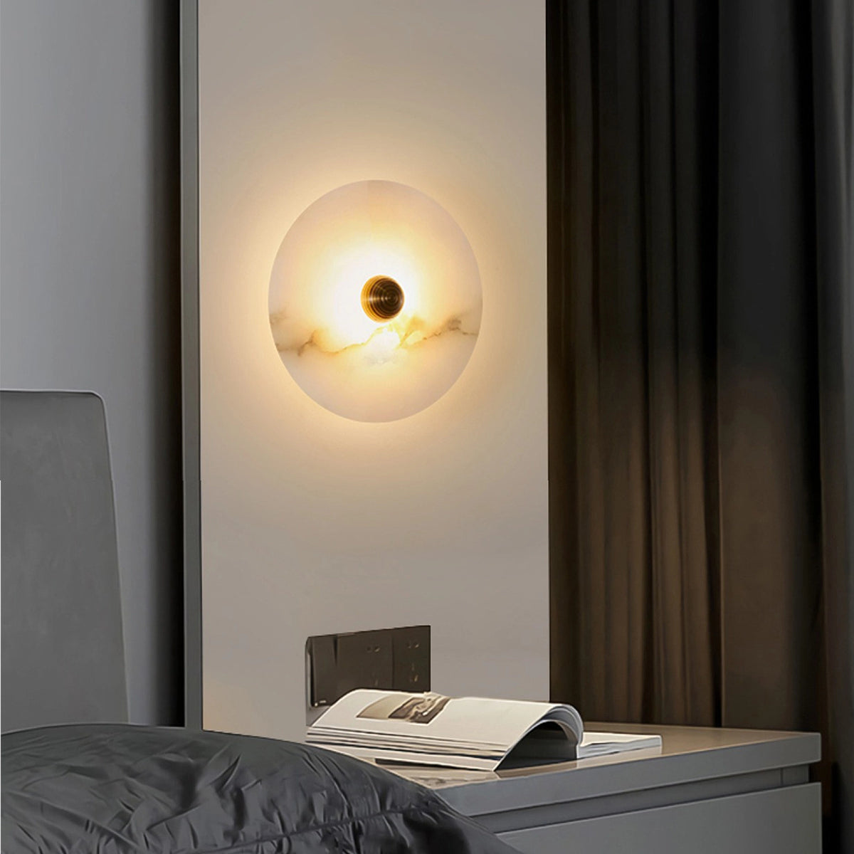 Modern Alabaster Round Wall Lamp