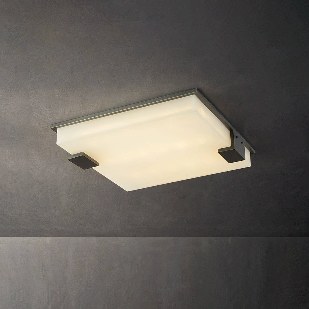 Modern Alabaster Square Ceiling Light