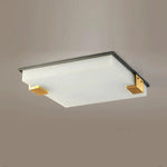 Modern Alabaster Square Ceiling Light