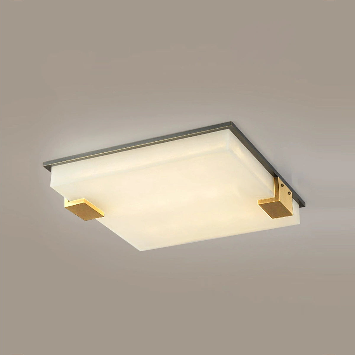 Modern Alabaster Square Ceiling Light