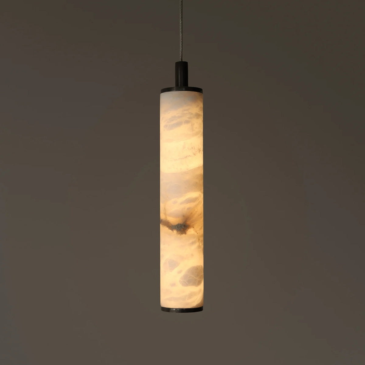 Modern Alabaster Tube Pendant Lamp