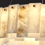 Modern Alabaster Two-Tier Chandelier