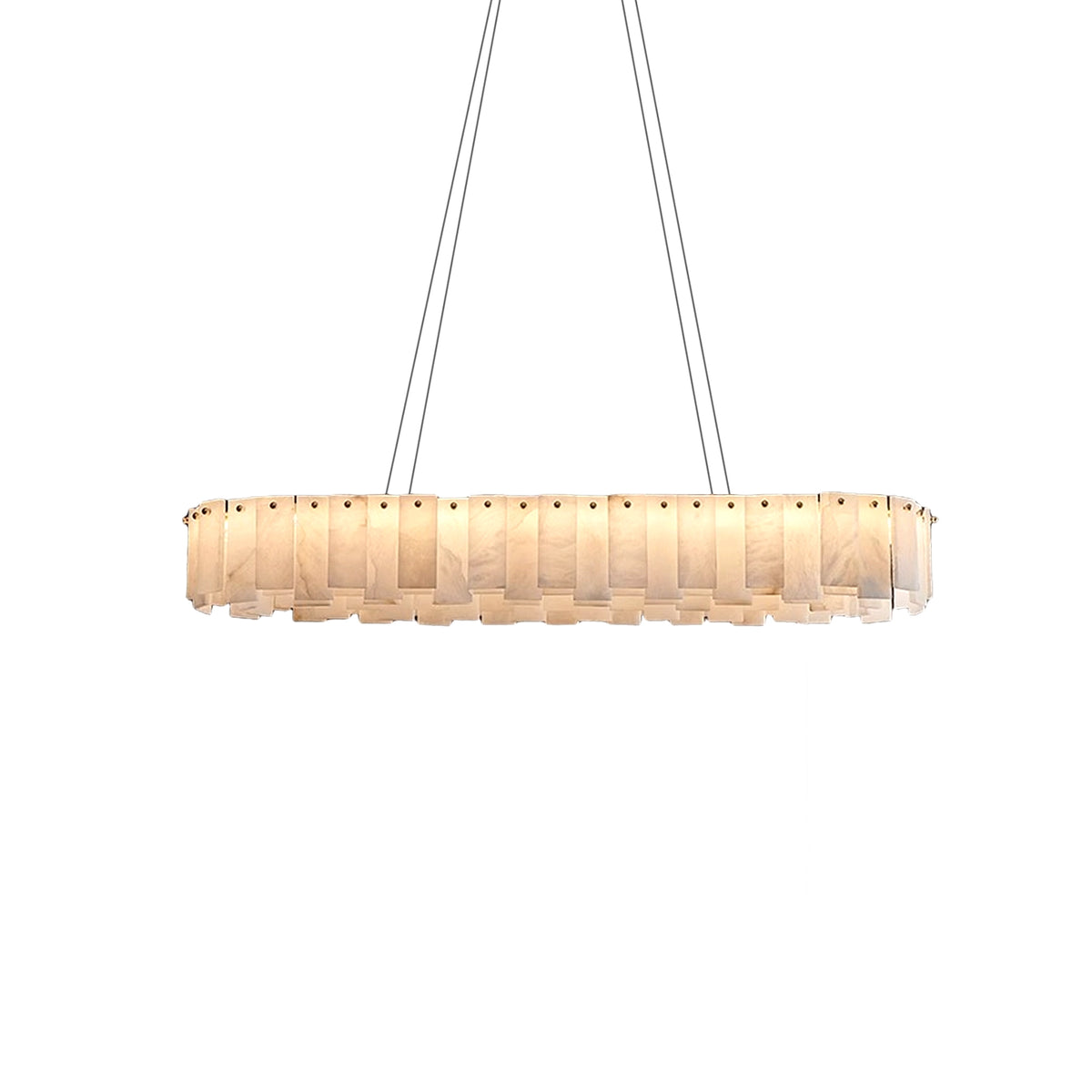 Modern Alabaster Two-Tier Chandelier