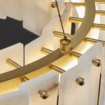 Modern Alabaster Two-Tier Chandelier
