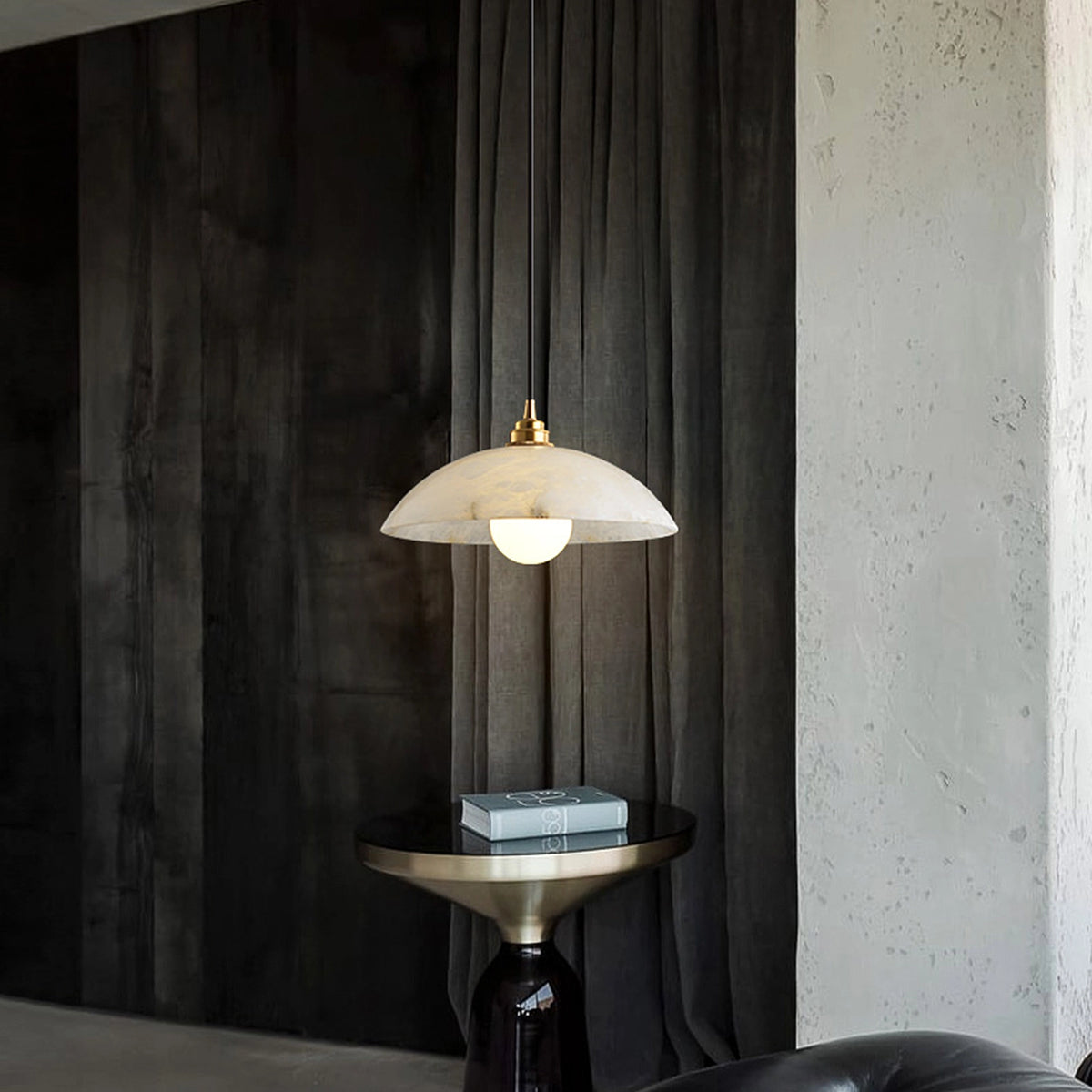 Modern Alabaster Umbrella Pendant Lamp