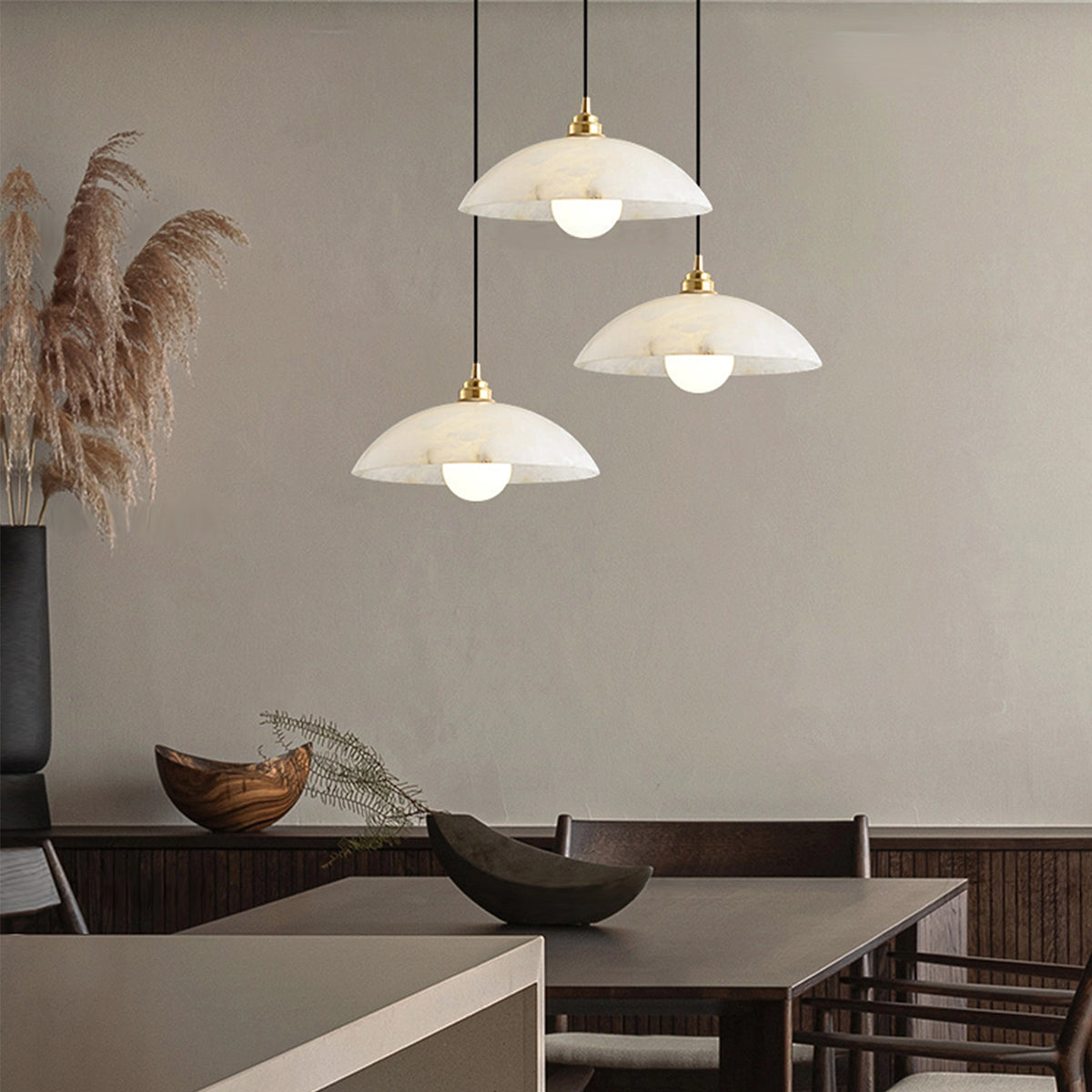 Modern Alabaster Umbrella Pendant Lamp