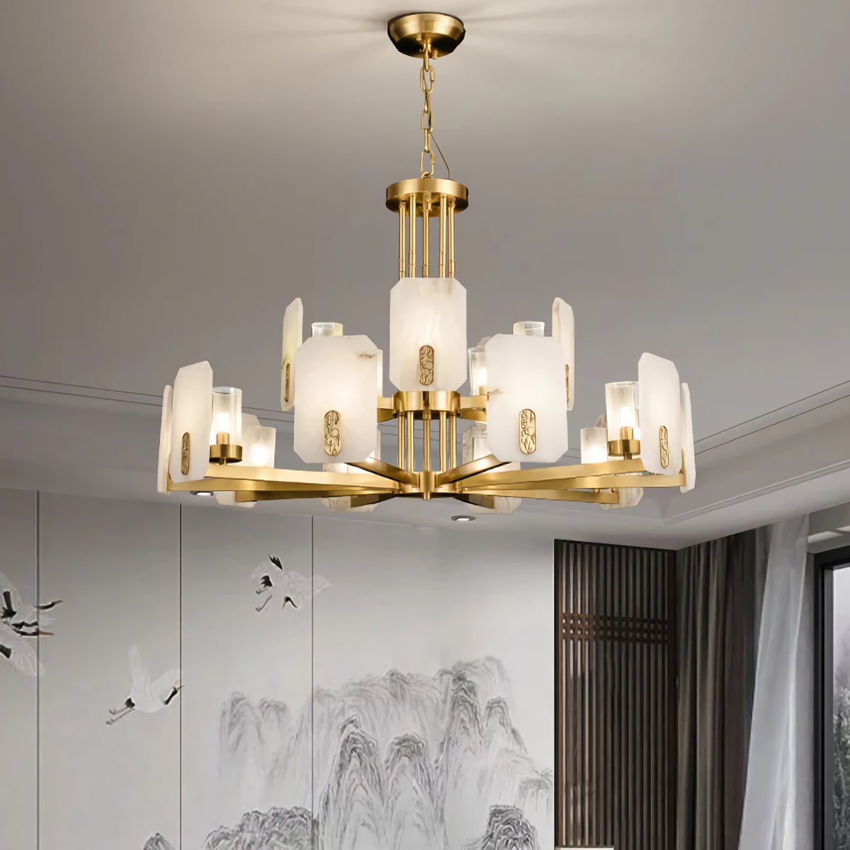 Modern Alabaster Upton Chandelier