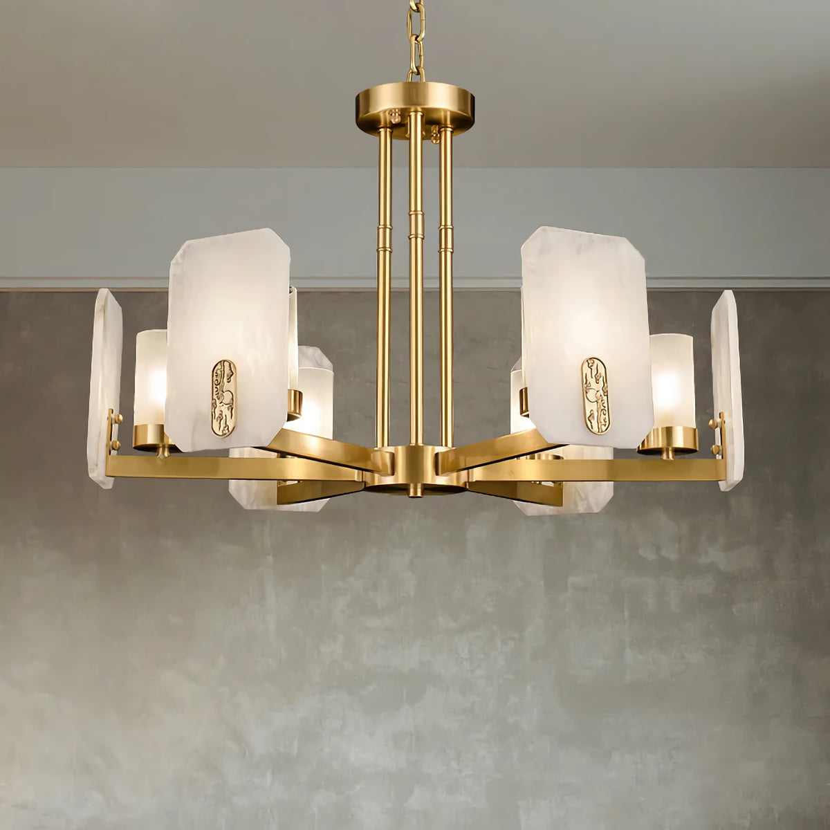 Modern Alabaster Upton Chandelier
